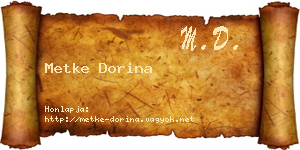 Metke Dorina névjegykártya